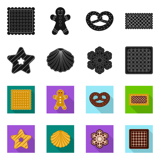 Vector illustration of biscuit and bake sign. Collection of biscuit and chocolate vector icon for stock. - Вектор, зображення