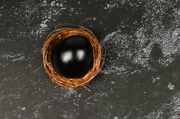 Black easter concept. Black eggs. Easter for black people. - Foto, Imagen
