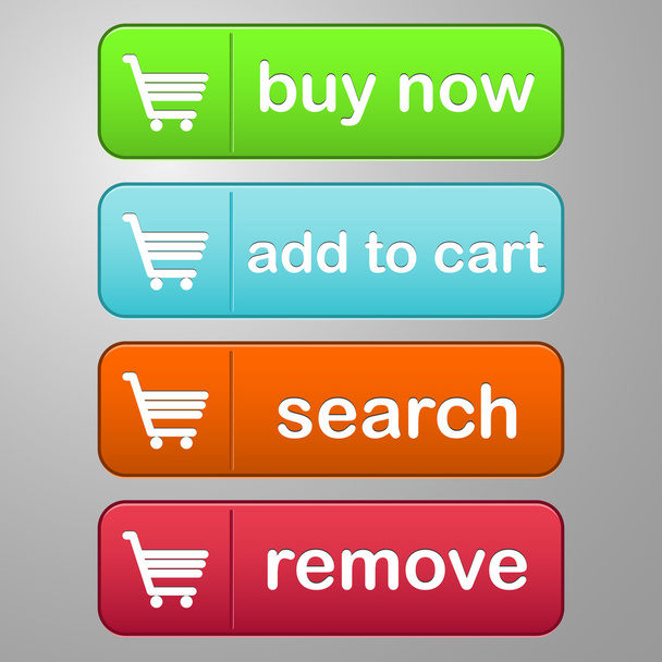 buttons set colored text cart - Vektor, kép