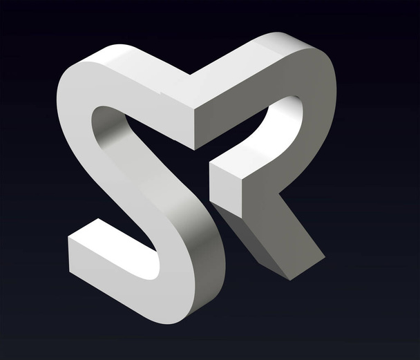  Font stylization of the letters S and B, D, P, R, V, W, 3, font composition of the logo. 3D-s renderelés - Fotó, kép