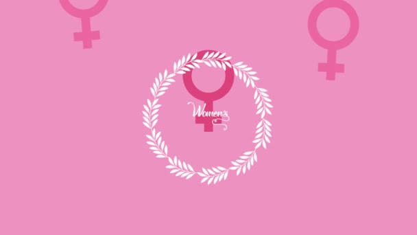szczęśliwy dzień karteczki dla kobiet z kobiet wzór płci - Materiał filmowy, wideo