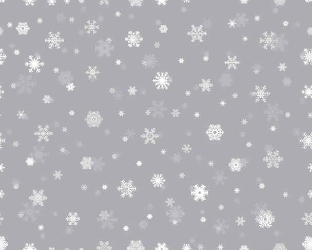 Płynny wzór płatków śniegu, Boże Narodzenie Płatki śniegu Tło.  - Wektor, obraz