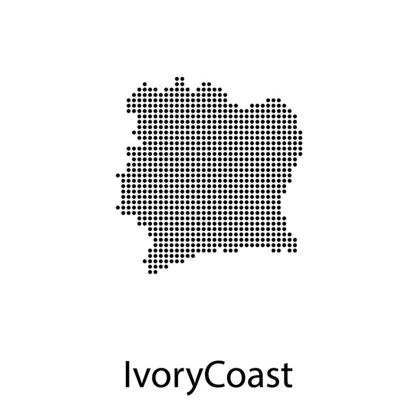 Flaga mapy Wybrzeża Kości Słoniowej - Wektor, obraz