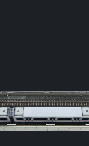 top view raitiovaunu rautatie kappaleita teollisuuden kuljetus objekti pystysuora konsepti kuva musta tausta kopioi tilaa tekstin täällä
 - Valokuva, kuva