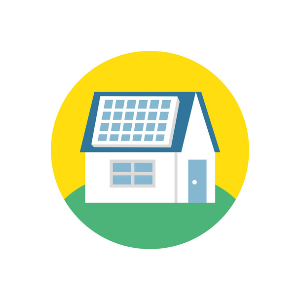 Haus mit Solarzellen Energie - Vektor, Bild