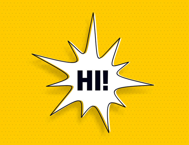 Hi speech bubble banner pop art memphis style - Vector, Image
