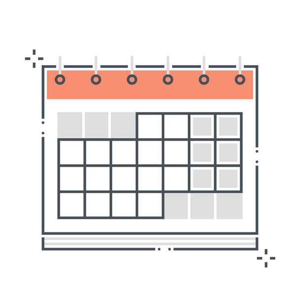Calendar related color line vector icon, illustration - Vector, Image