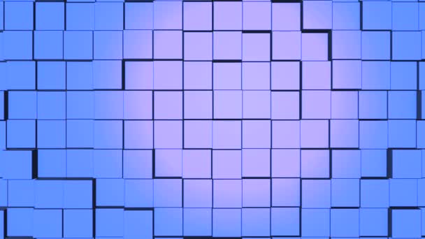 Superfície geométrica quadrada abstrata de padrão mínimo de grade cúbica azul, em movimento
. - Filmagem, Vídeo
