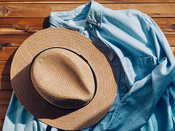 Camisa Fedora y Azul, ropa de primavera y verano
 - Foto, imagen