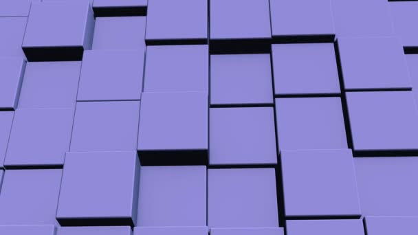 Animation of wall consisting of cubes in light gray shade moving forward and backward chaotically. - Footage, Video