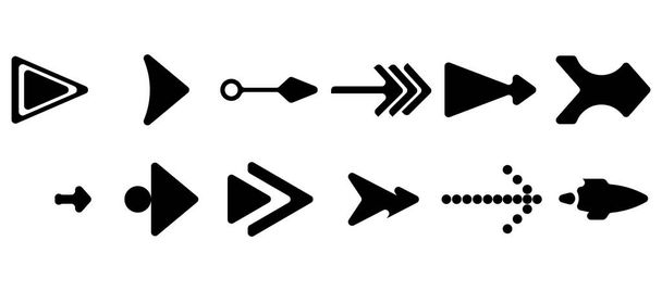 Conjunto de flechas vectoriales. Flechas Vector negro sobre fondo blanco. Icono de vector de flecha. Icono de flecha. Colección de flechas  - Vector, Imagen