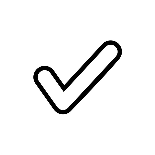 Marca de verificación de vectores icono. símbolo de la lista de verificación, aprobación, o confirmar con el icono de estilo plano de moda para el diseño del sitio web, logotipo, aplicación, interfaz de usuario aislado sobre fondo blanco
 - Vector, Imagen