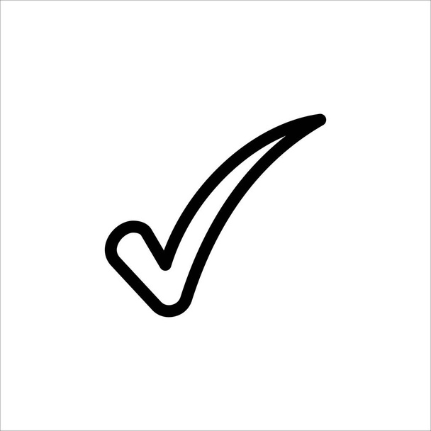 Marca de verificación de vectores icono. símbolo de la lista de verificación, aprobación, o confirmar con el icono de estilo plano de moda para el diseño del sitio web, logotipo, aplicación, interfaz de usuario aislado sobre fondo blanco
 - Vector, imagen