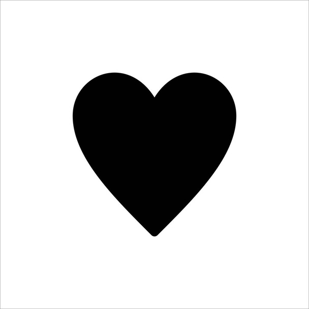 Ikona wektora serca. czarny symbol miłości z modną ikoną stylu płaskiego do projektowania stron internetowych, logo, aplikacji, Ui izolowane na białym tle - Wektor, obraz