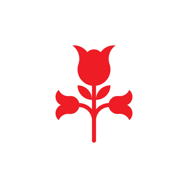 prosty geometryczny wektor logo czerwonej róży - Wektor, obraz