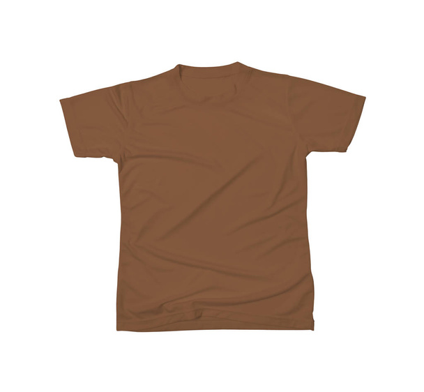 Designable Tshirt Mockup Στο Royal Brown Color για να σας βοηθήσει να προσαρμόσετε το λογότυπο ή τα σχέδιά σας σαν επαγγελματίας. - Φωτογραφία, εικόνα