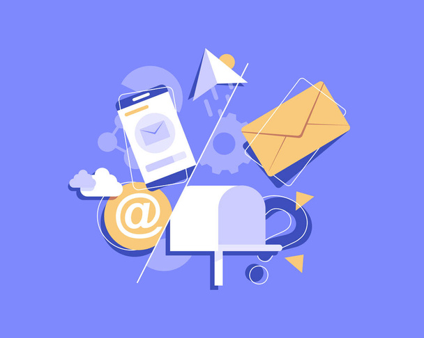 E-Mail und Messaging, E-Mail Marketing Kampagne - Vektor, Bild