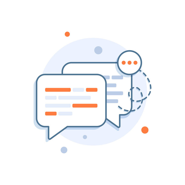 Chat Mensagem Bubbles Vector Icon, ilustração vetorial de ícone de design plano
 - Vetor, Imagem