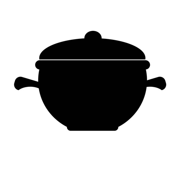 白い背景の上の鍋のアイコン - ベクター画像