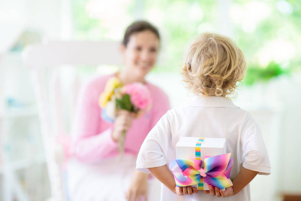 Happy mother���s day. Child with present for mom. - Photo, Image