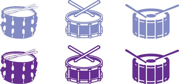 drum icon isolated on background - Vector, Image