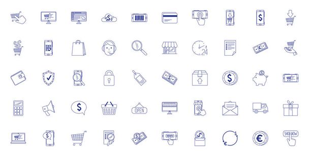 paquete de iconos de conjunto de comercio electrónico
 - Vector, Imagen