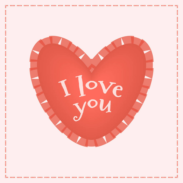 Cute decorative vintage heart has a border with the effect of gu - Vector, imagen