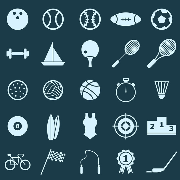 Sport color icons on blue background - ベクター画像