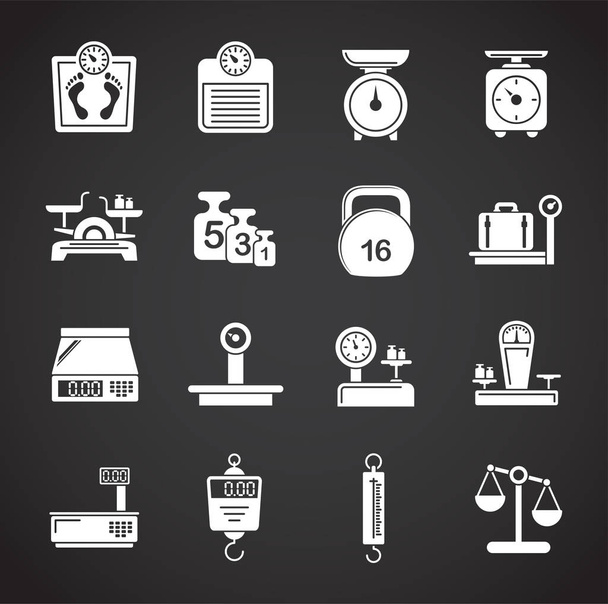 Scales related icons set on background for graphic and web design. Creative illustration concept symbol for web or mobile app. - Vector, Image