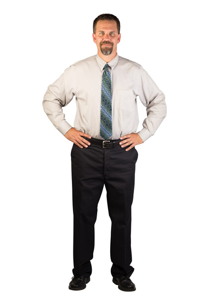 Corporate Man Standing with Hands on Hips - Foto, Imagem