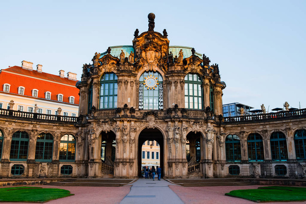 DRESDEN, GERMANY - MAY 1, 2019: The monumental building of Zwinger on the sunset - Foto, Bild