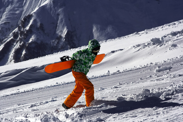 Young woman with snowboard - Photo, Image