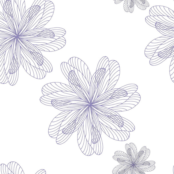 Světelný vzor s obrysem na bílém pozadí. Vektorový květ, nekonečná textura pro tkaniny, dlaždice, podestýlky a tapety na stěně. - Vektor, obrázek