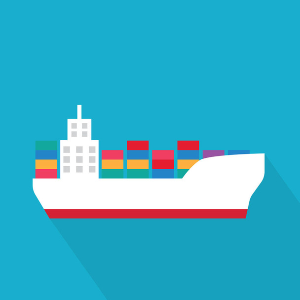 ship cargo cointaner icon- vector illustration - Vector, Image