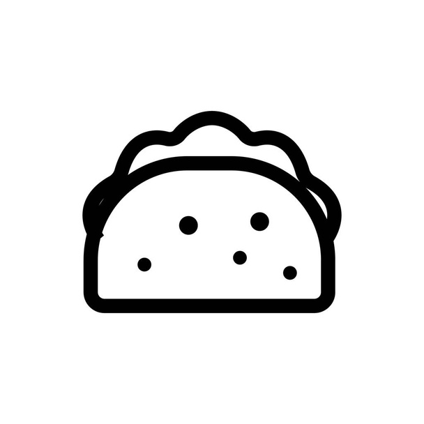 Taco ikon vektörü. İzole edilmiş kontür sembolü gösterimi - Vektör, Görsel