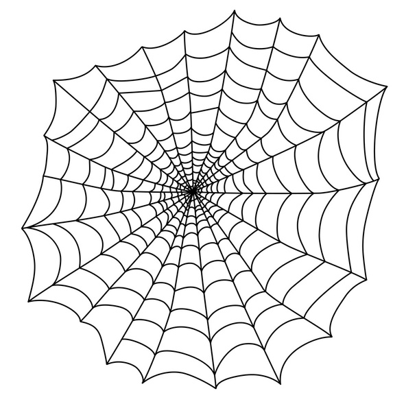 black spider web for the holiday Halloween vector - Διάνυσμα, εικόνα