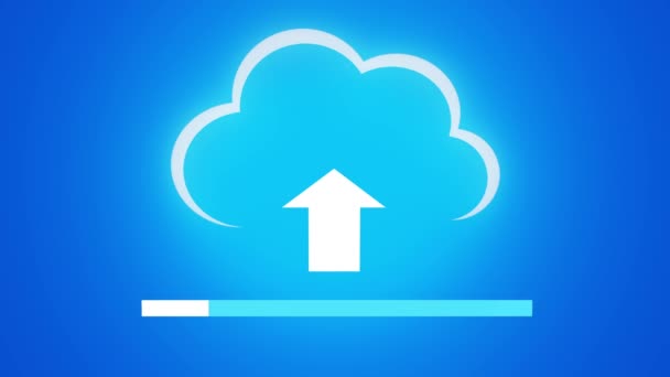 4k, Update de informatieve wolk, vooruitgang, tech webachtergrond uploaden. - Video