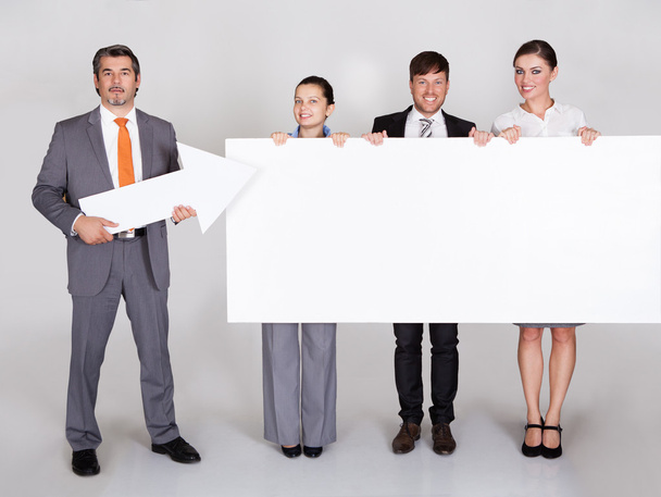 Businesspeople Holding Placard - Photo, Image