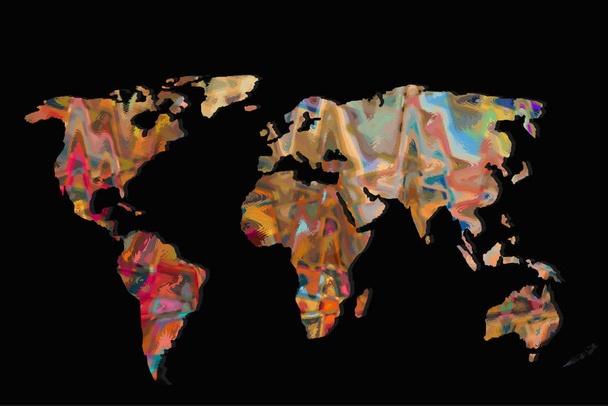 Mappa del mondo delineata approssimativamente con i modelli
 - Foto, immagini