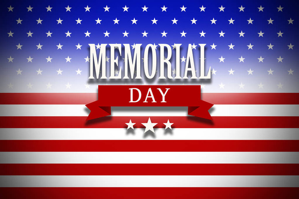Memorial Day op de achtergrond van de Amerikaanse vlag - Foto, afbeelding