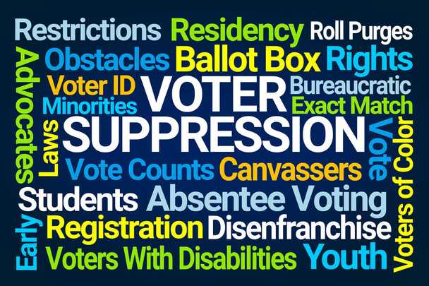 Voter Suppression Word Cloud - Photo, Image