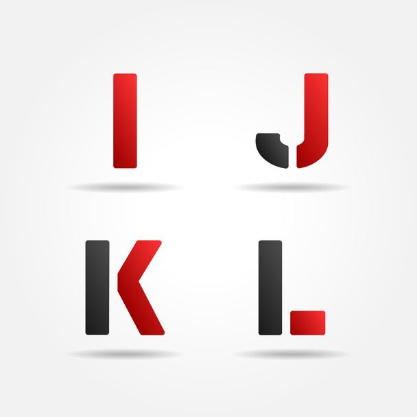 ijkl red stencil letters - Vetor, Imagem