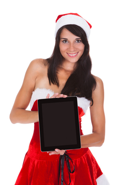 Happy Woman With Digital Tablet - Fotó, kép