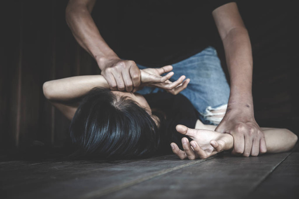 Oběť domácího násilí a týrání. Sexuální obtěžování a - Fotografie, Obrázek