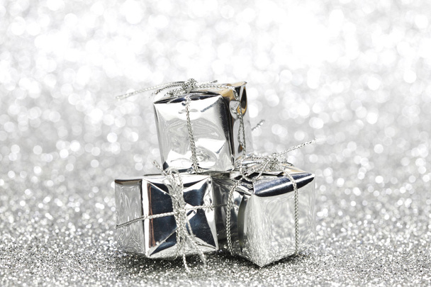 Silver christmas gifts - Фото, изображение