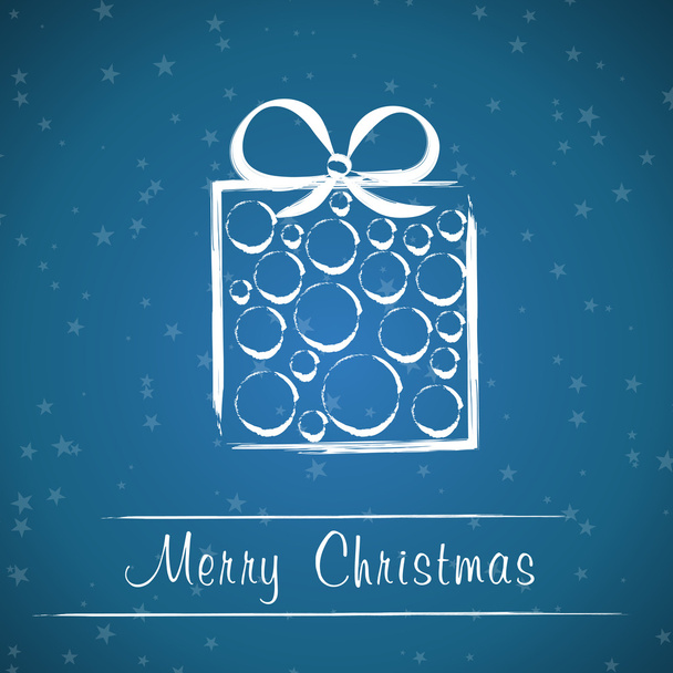 暗いブルー クリスマス フレーム円ギフト - ベクター画像