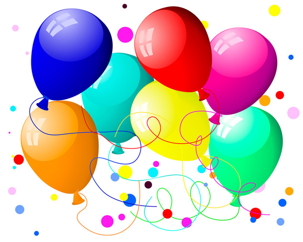 Πολύχρωμα μπαλόνια με έντονο φως - Διάνυσμα, εικόνα