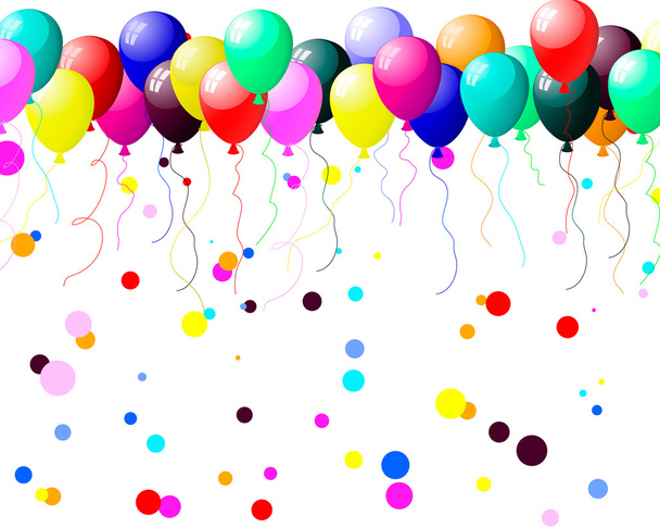 Colourful balloons with glare - Vector, Image