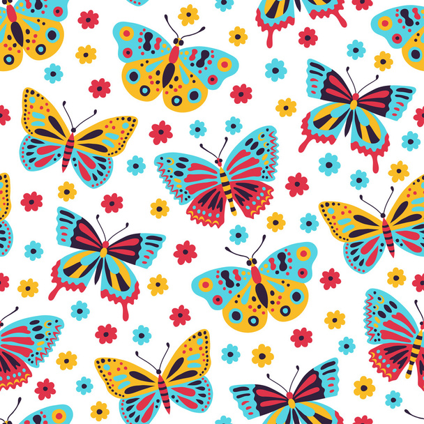 Butterfly seamless background - Vector, Image