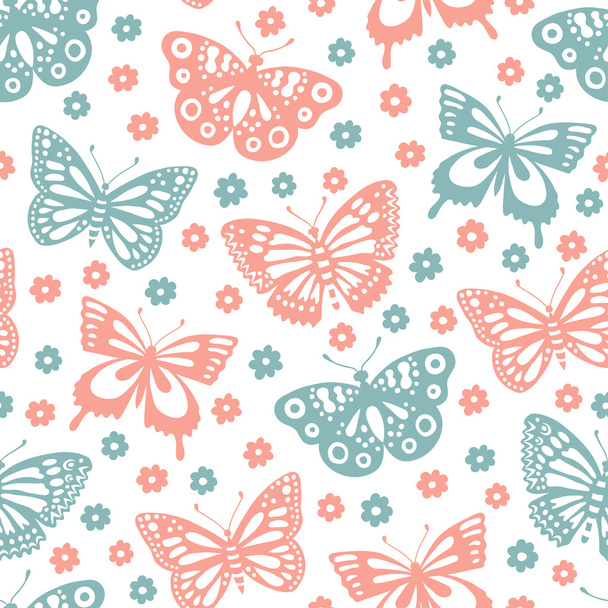Butterfly seamless background - Vector, afbeelding